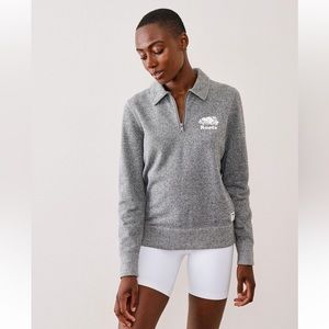 EUC Roots Salt & Pepper Original Zip Polo Sweatshirt Size XS